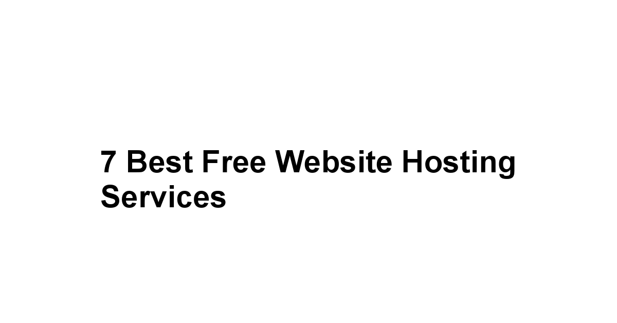 7 Best Free Website Hosting Services 1 by BestFREE.nl