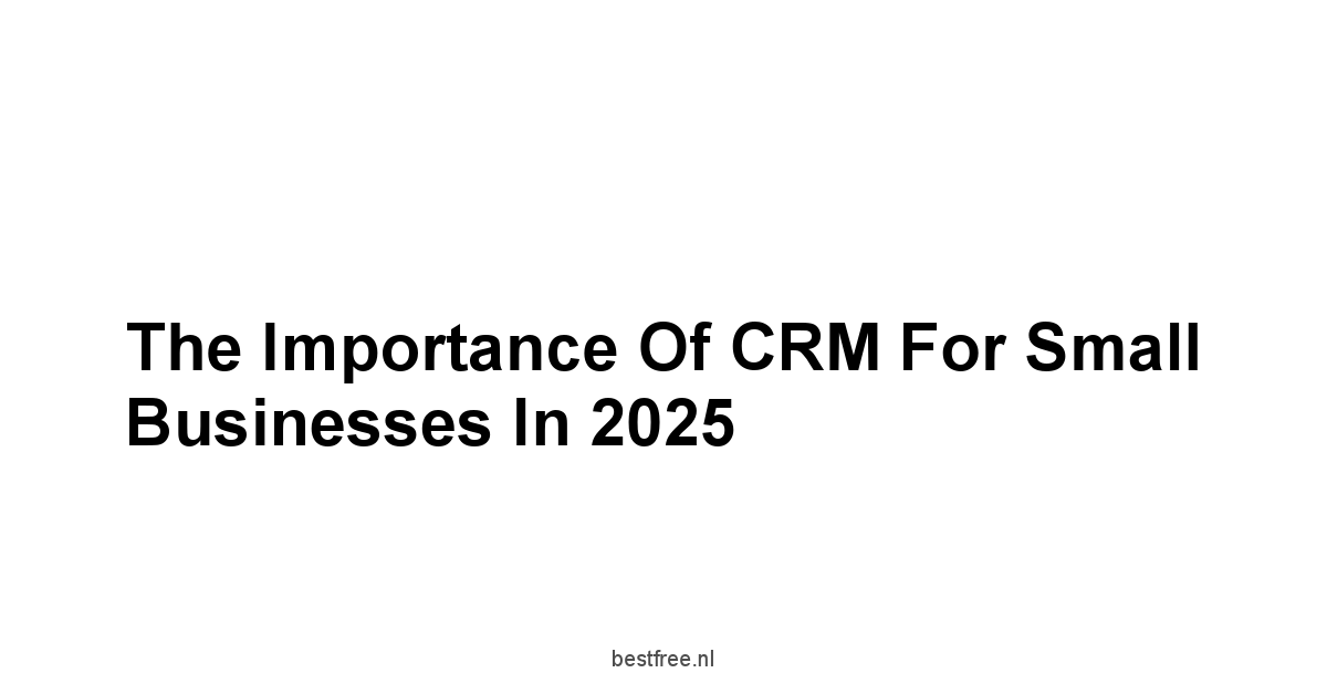 The Importance of CRM for Small Businesses in 2025