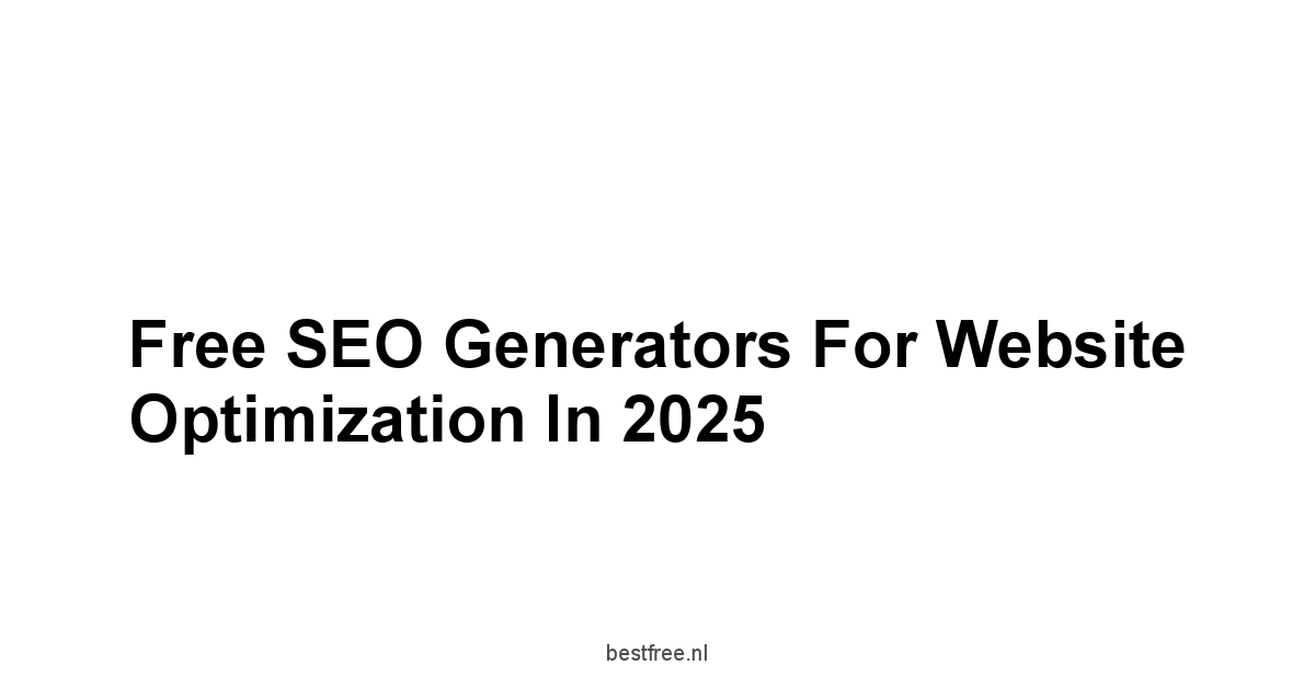 Free SEO Generators for Website Optimization in 2025 1 by BestFREE.nl