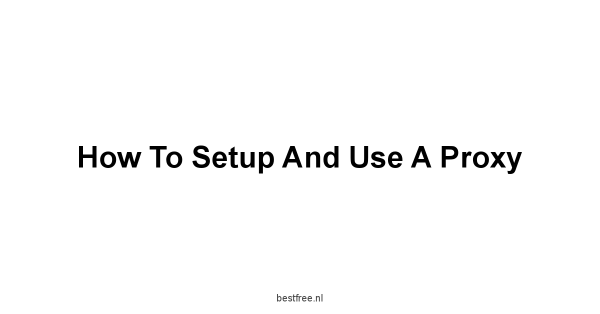 How to Setup and Use a Proxy