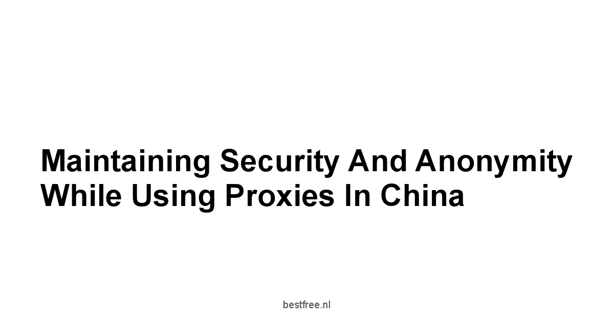 Maintaining Security and Anonymity While Using Proxies in China