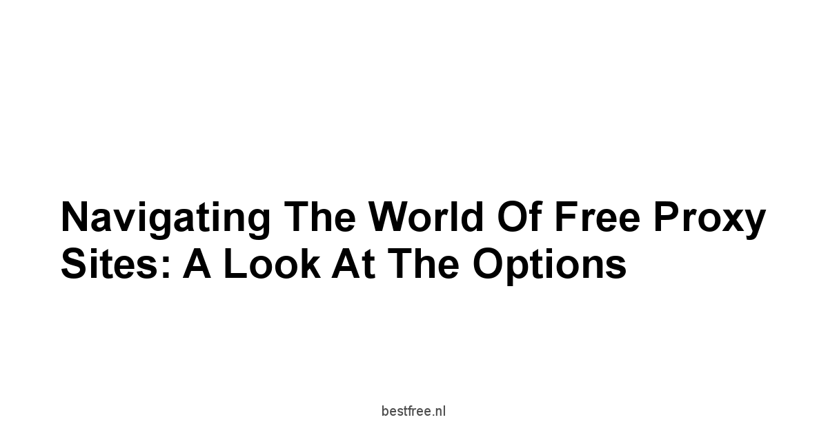 Navigating the World of Free Proxy Sites: A Look at the Options