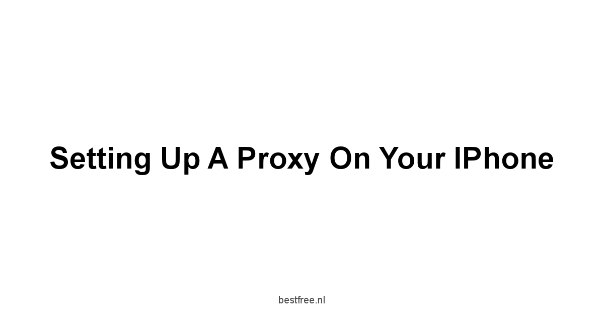 Setting Up a Proxy on Your iPhone