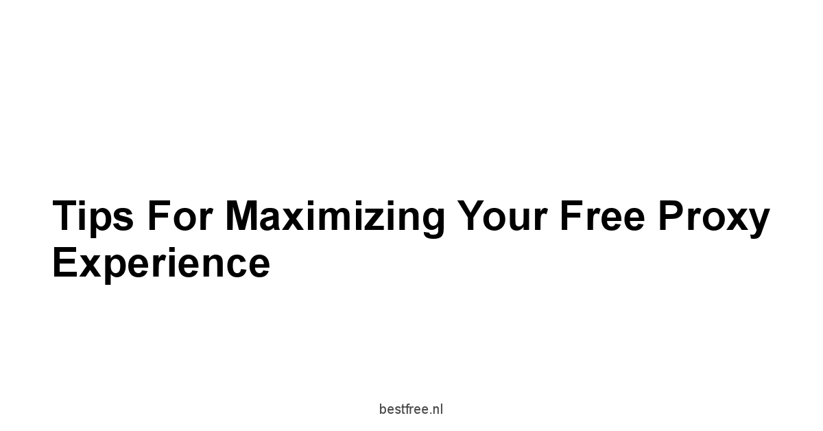 Tips for Maximizing Your Free Proxy Experience
