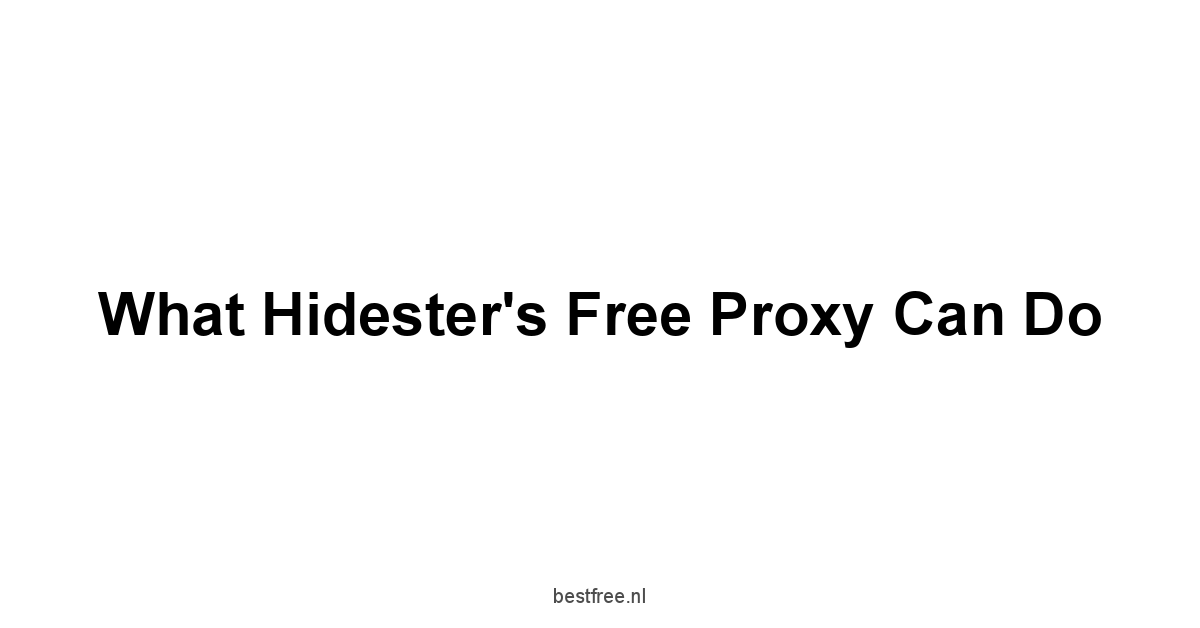 What Hidester's Free Proxy Can Do