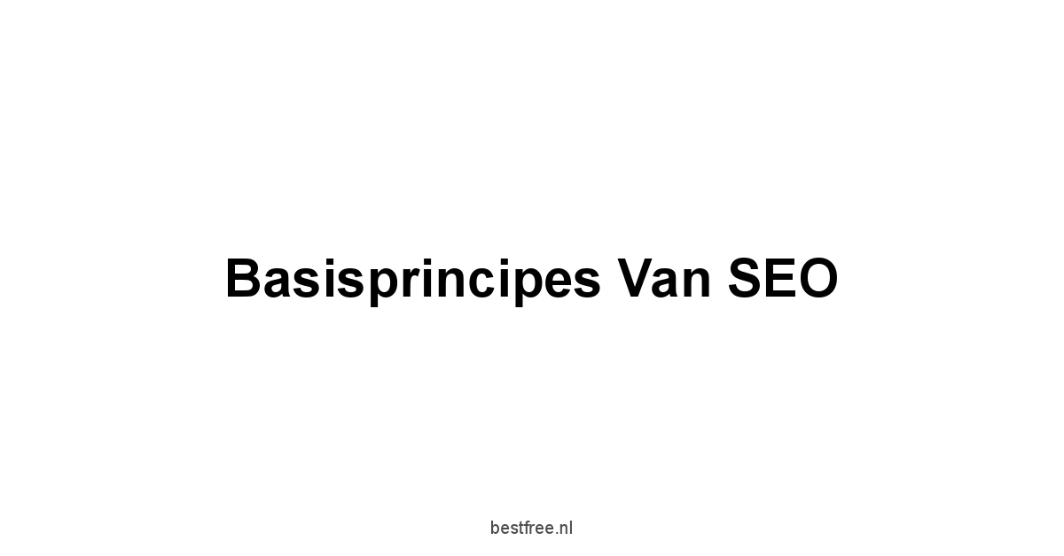 Basisprincipes van SEO