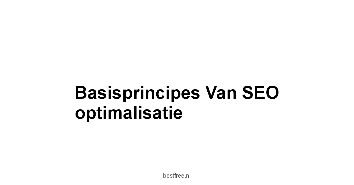 Basisprincipes van SEO optimalisatie