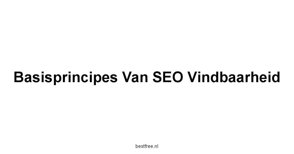 Basisprincipes van SEO vindbaarheid