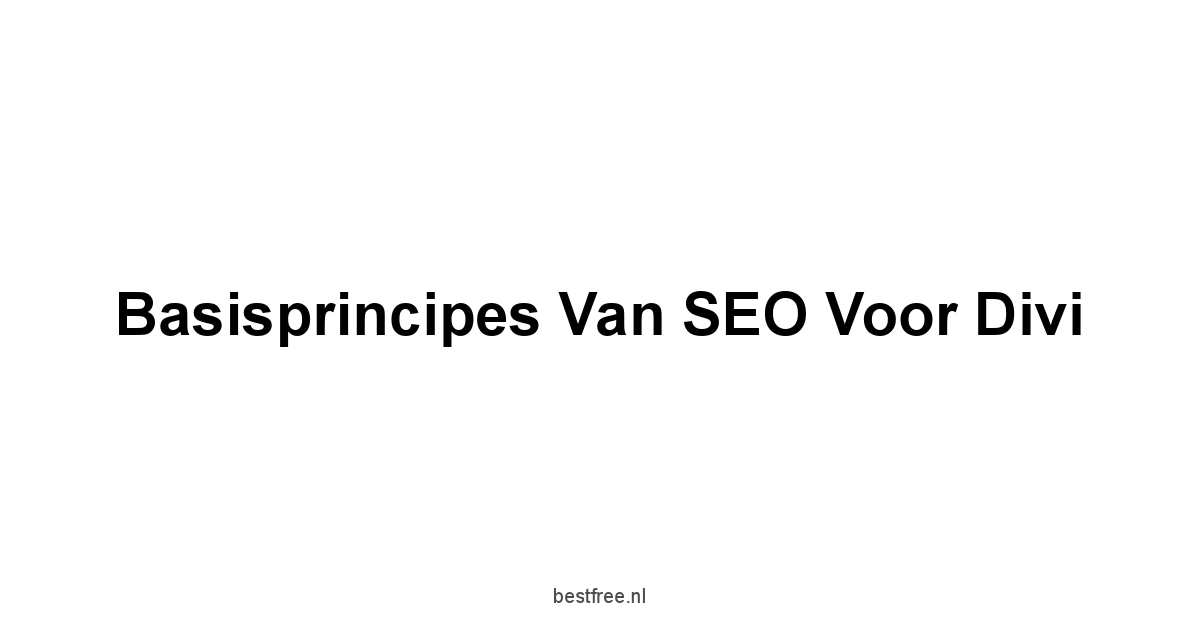 Basisprincipes van SEO voor Divi