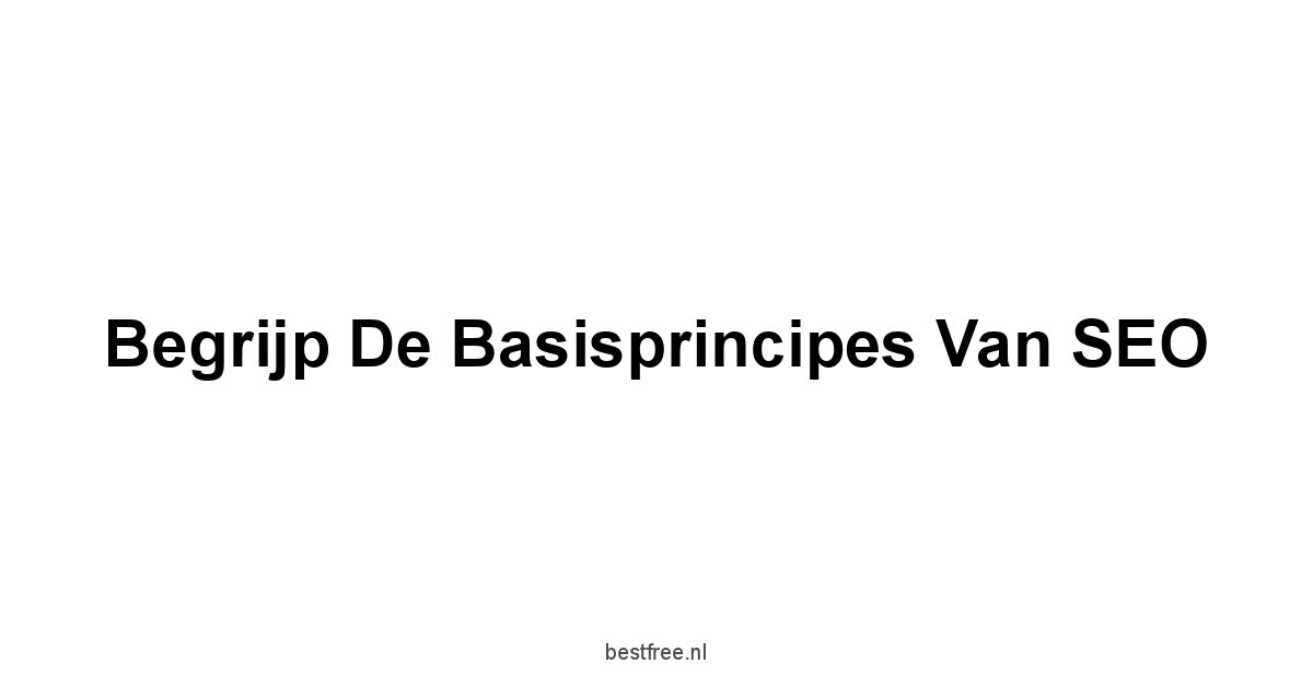 Begrijp de Basisprincipes van SEO