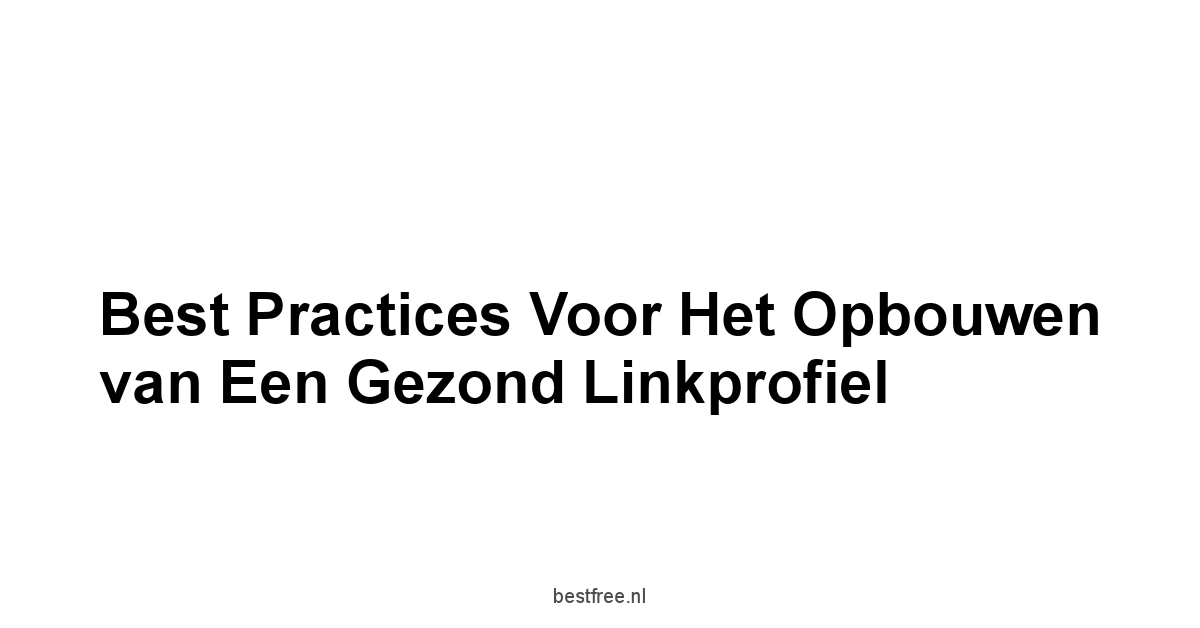 Best Practices voor het Opbouwen van een Gezond Linkprofiel