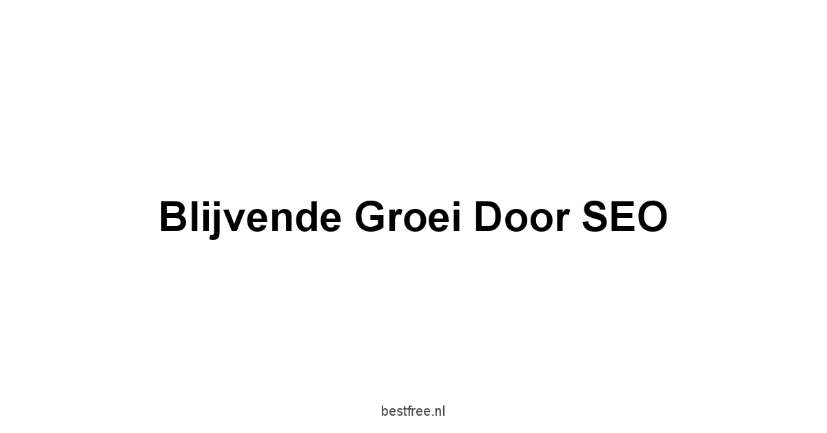 Blijvende Groei door SEO