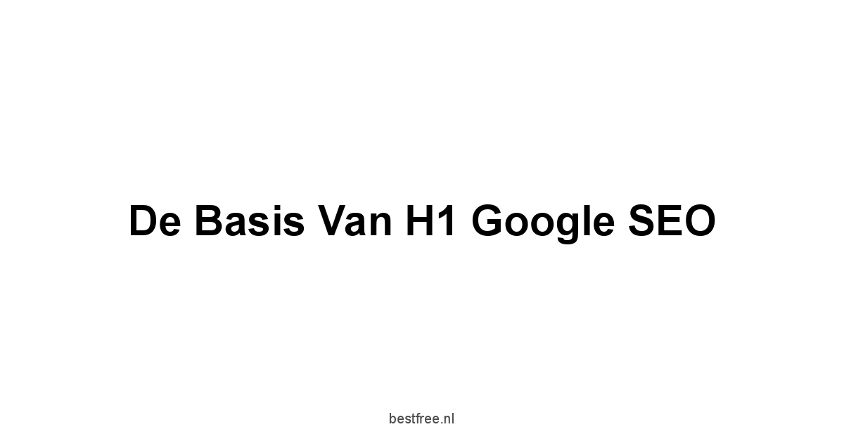 De Basis van H1 Google SEO
