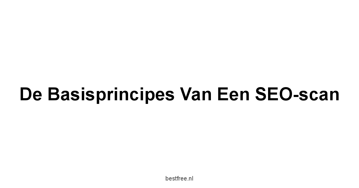 De Basisprincipes van Een SEO-scan