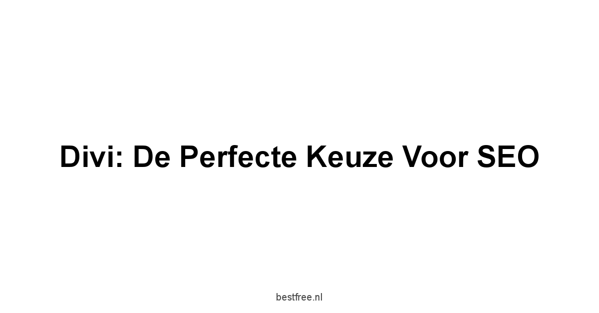 Divi: De perfecte keuze voor SEO