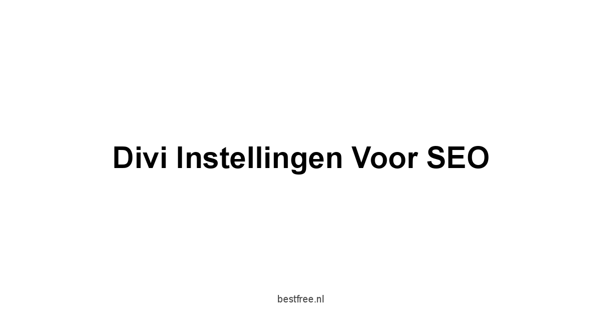 Divi Instellingen voor SEO
