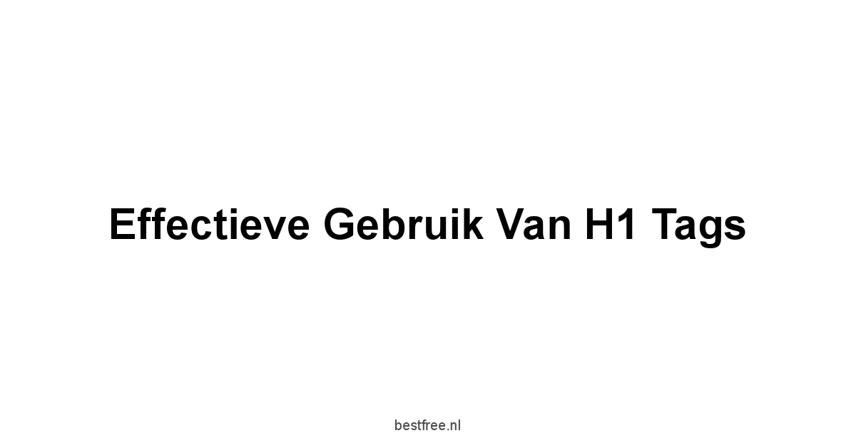 Effectieve Gebruik van H1 Tags