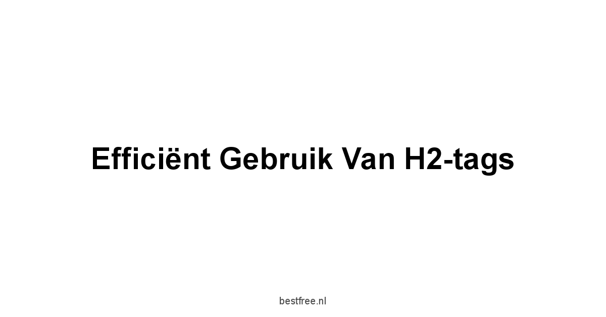 Efficiënt Gebruik van H2-tags