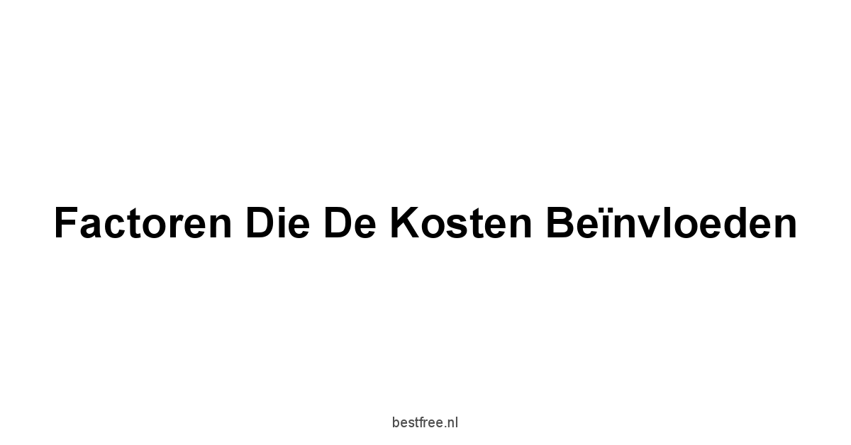 Factoren die de kosten beïnvloeden
