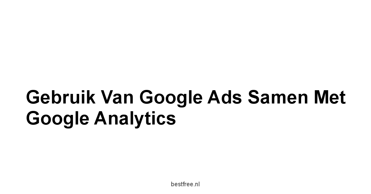 Gebruik van Google Ads samen met Google Analytics