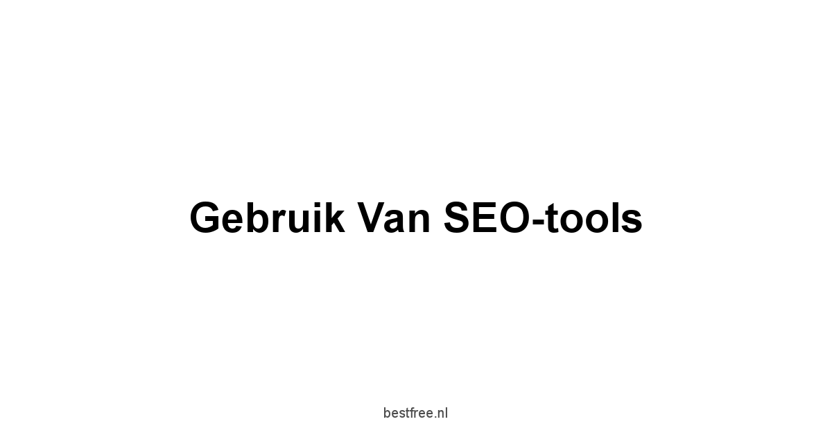 Gebruik van SEO-tools