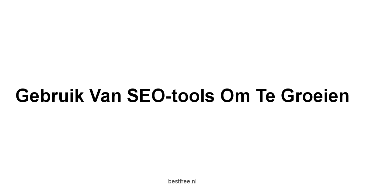 Gebruik van SEO-tools om te Groeien