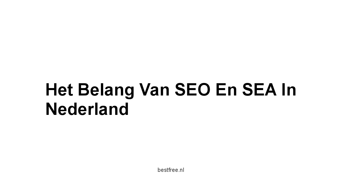 Het Belang van SEO en SEA in Nederland