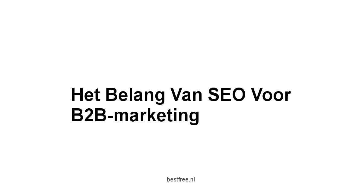 Het belang van SEO voor B2B-marketing