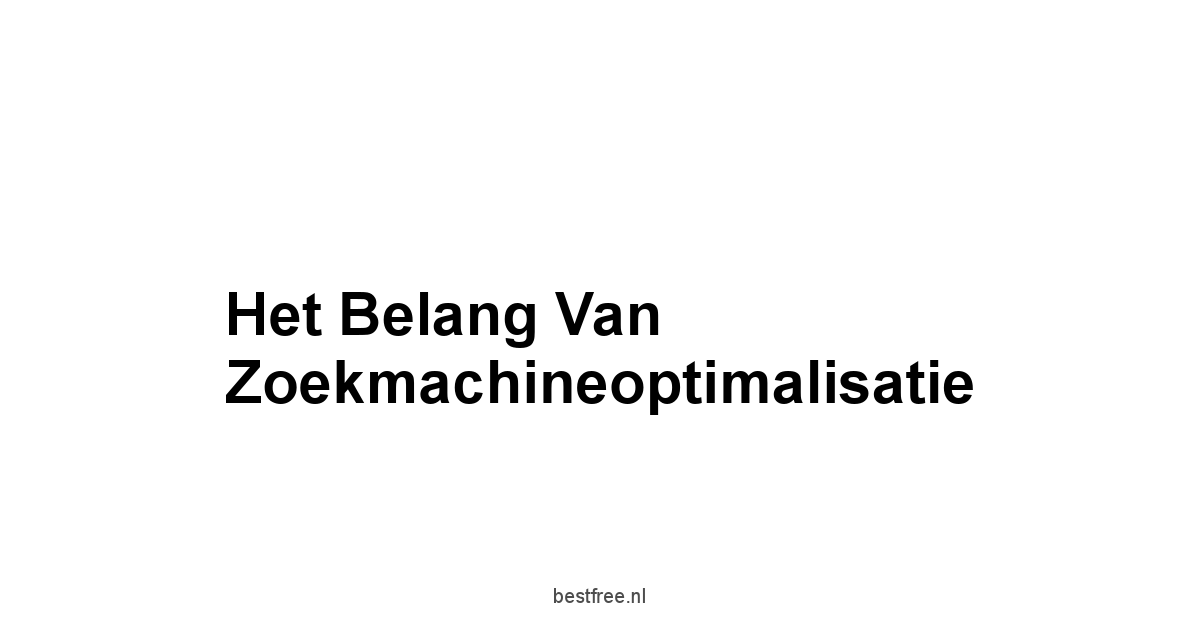 Het Belang van Zoekmachineoptimalisatie