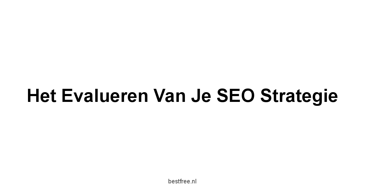 Het Evalueren van je SEO Strategie