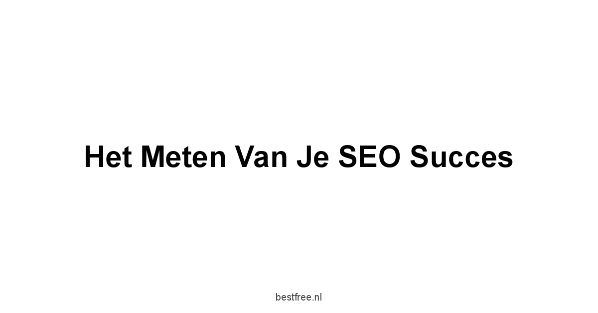 Het Meten van je SEO Succes