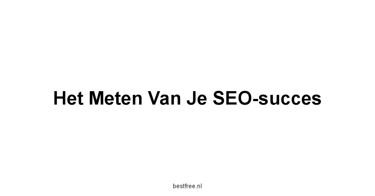 Het meten van je SEO-succes