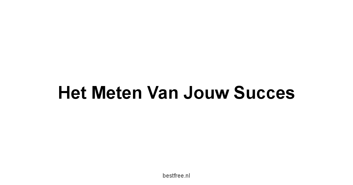 Het Meten van Jouw Succes