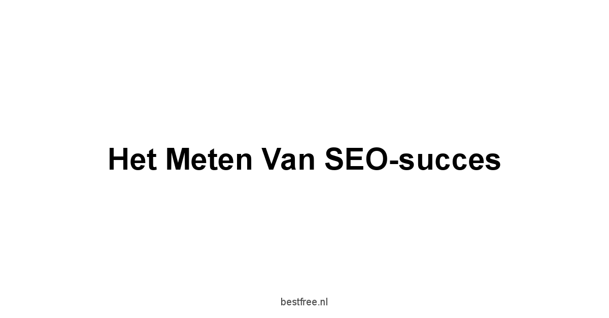 Het meten van SEO-succes