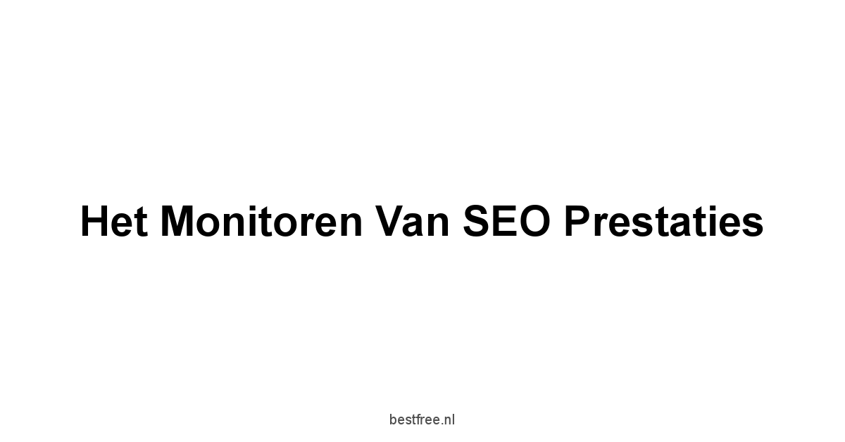 Het Monitoren van SEO Prestaties