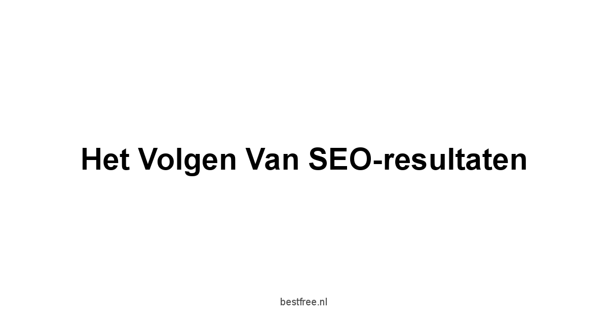 Het volgen van SEO-resultaten
