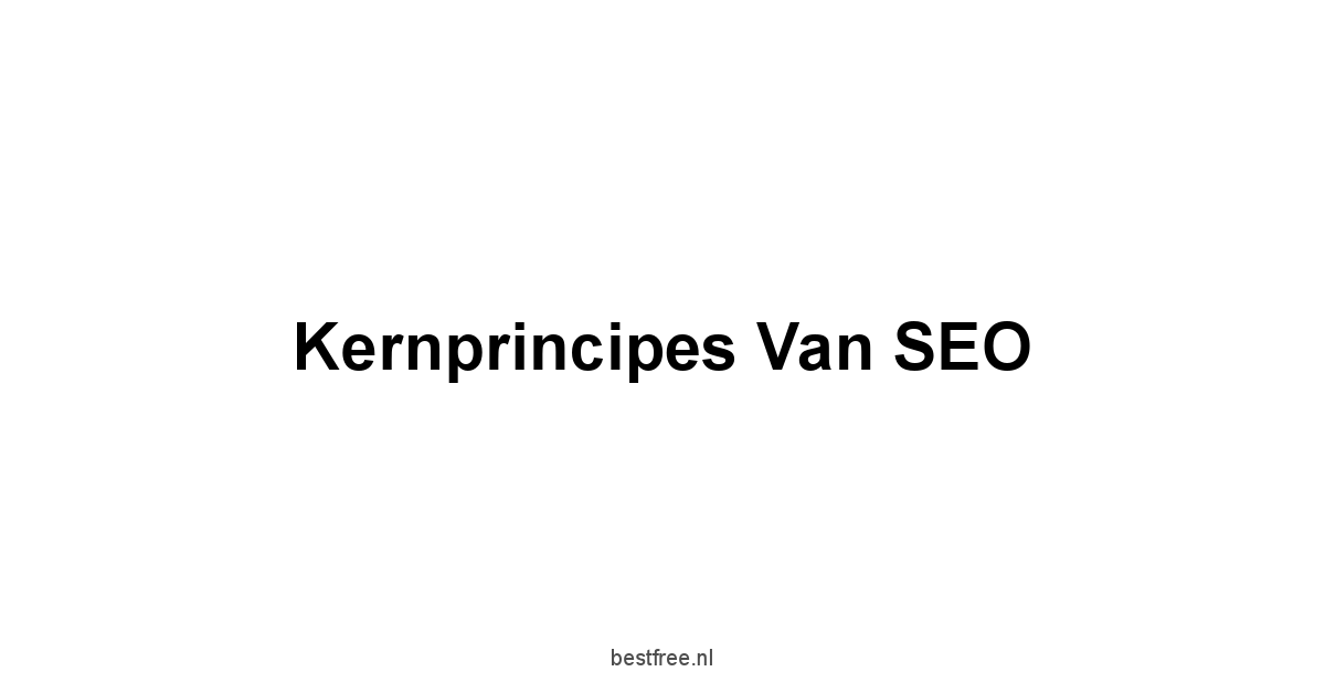 Kernprincipes van SEO