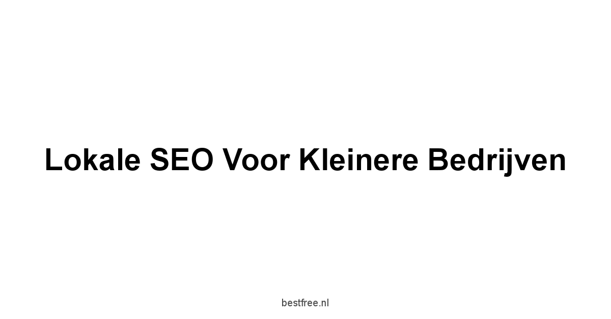 Lokale SEO voor Kleinere Bedrijven