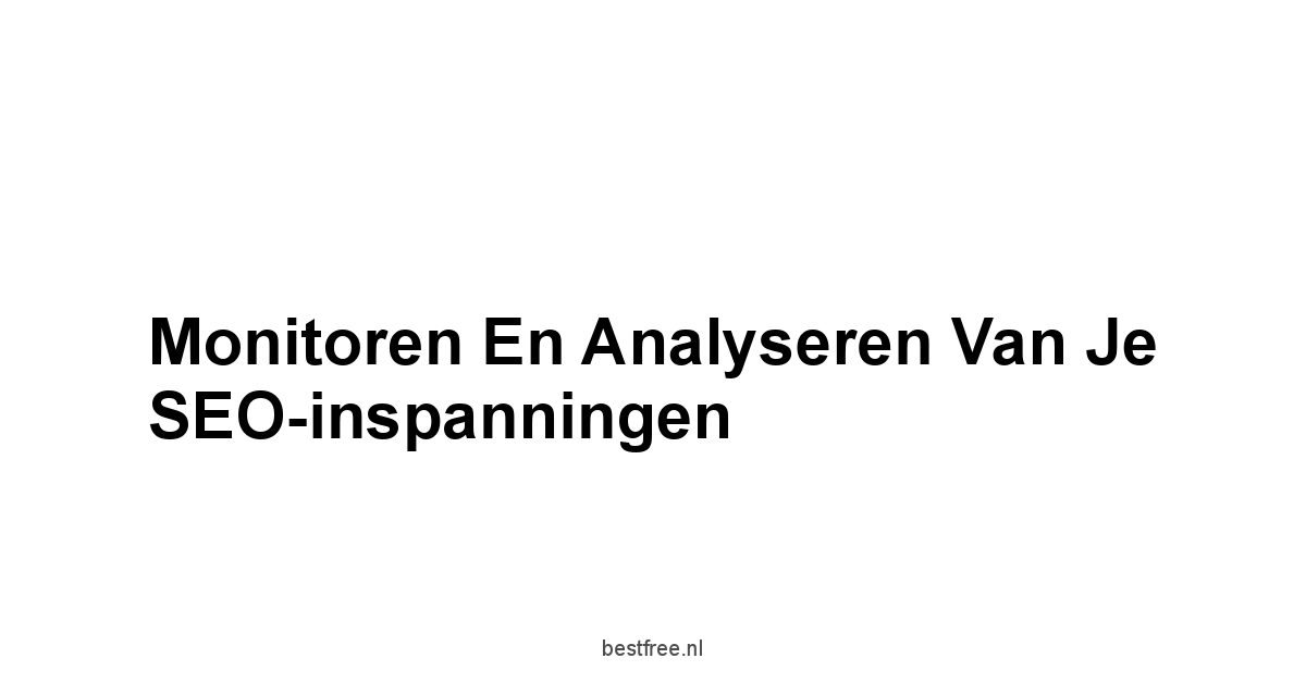Monitoren en Analyseren van je SEO-inspanningen