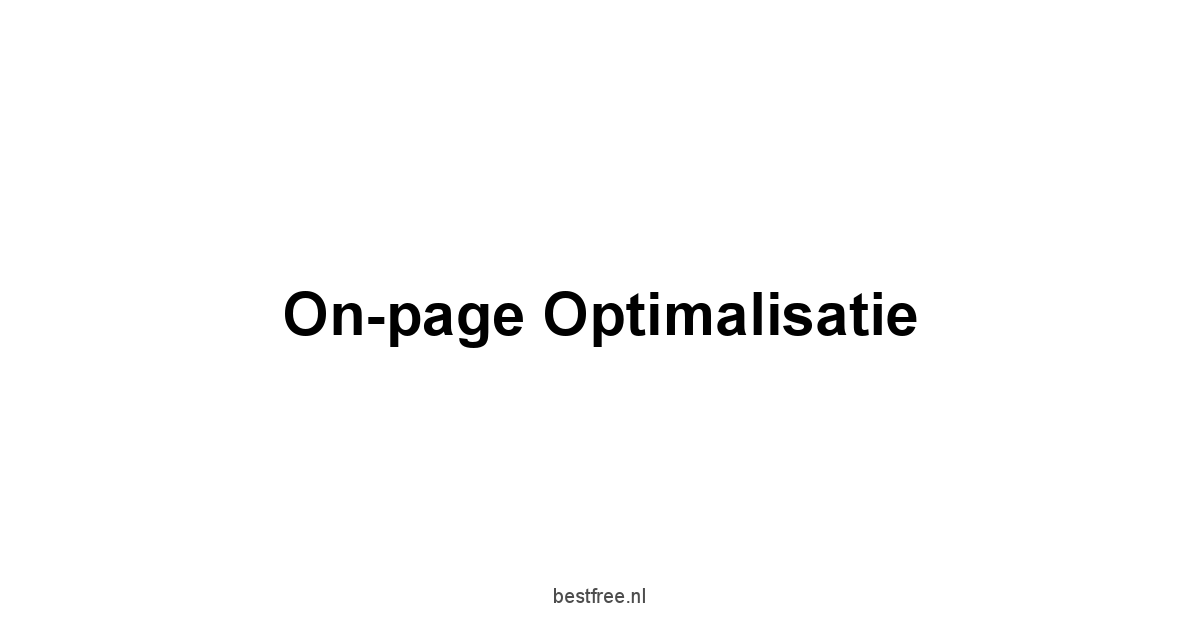 On-page optimalisatie