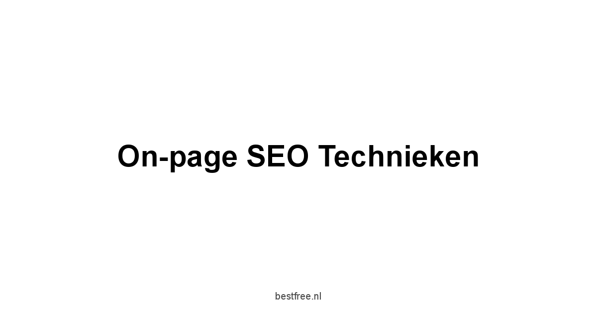 On-page SEO technieken