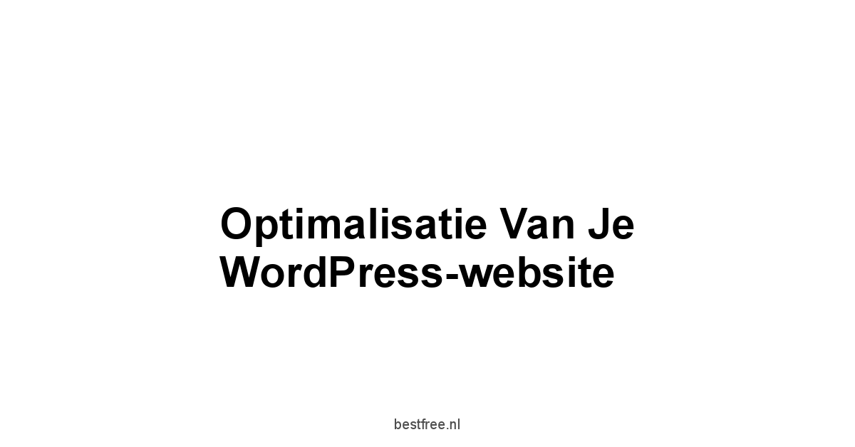 Optimalisatie van je WordPress-website