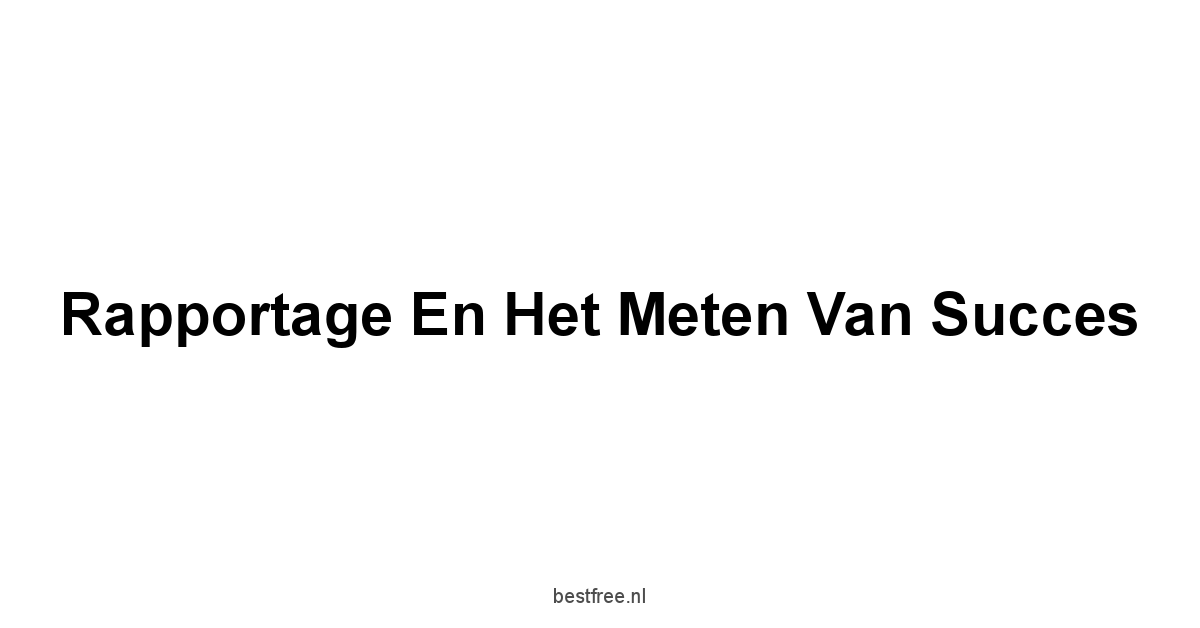 Rapportage en het meten van succes