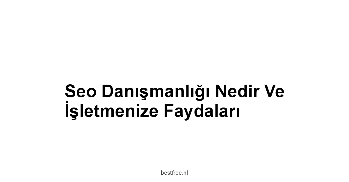 Seo Danışmanlığı Nedir ve İşletmenize Faydaları