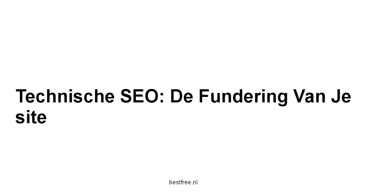 Technische SEO: De fundering van je site