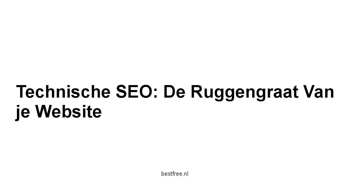 Technische SEO: De Ruggengraat van je Website