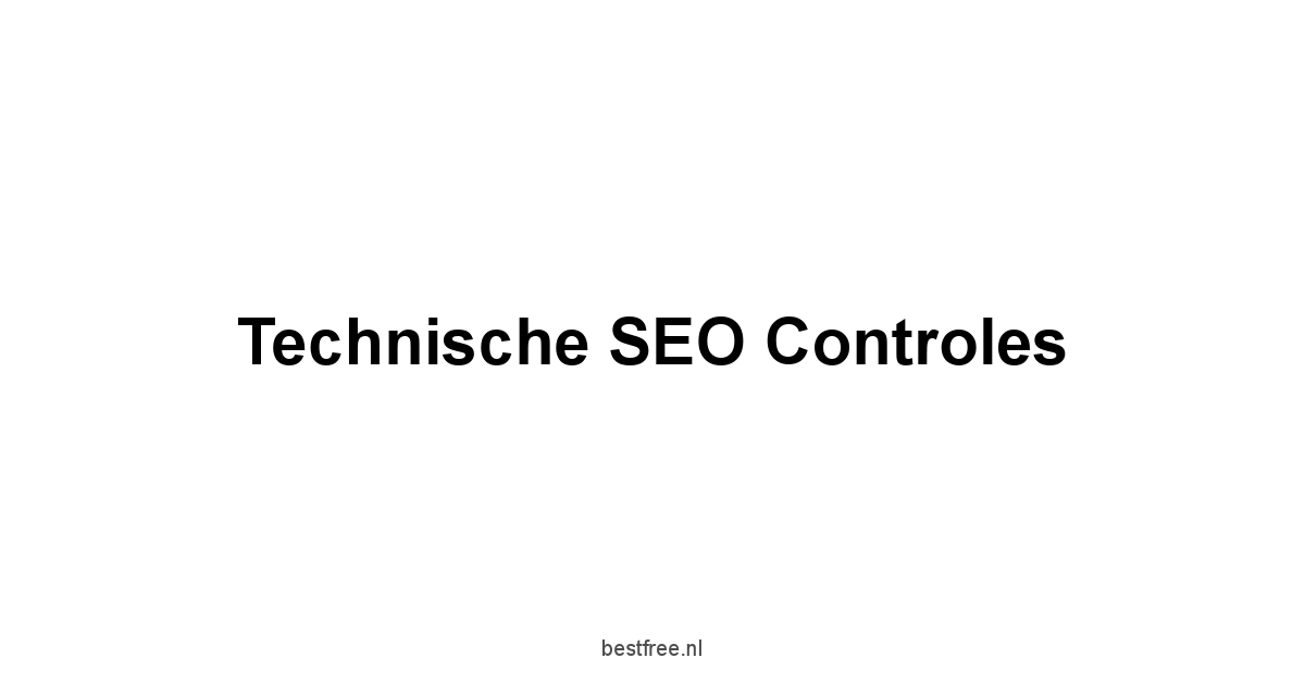 Technische SEO Controles