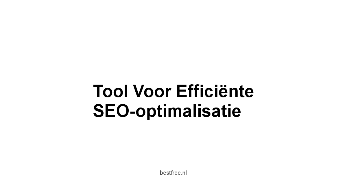 Tool voor Efficiënte SEO-optimalisatie