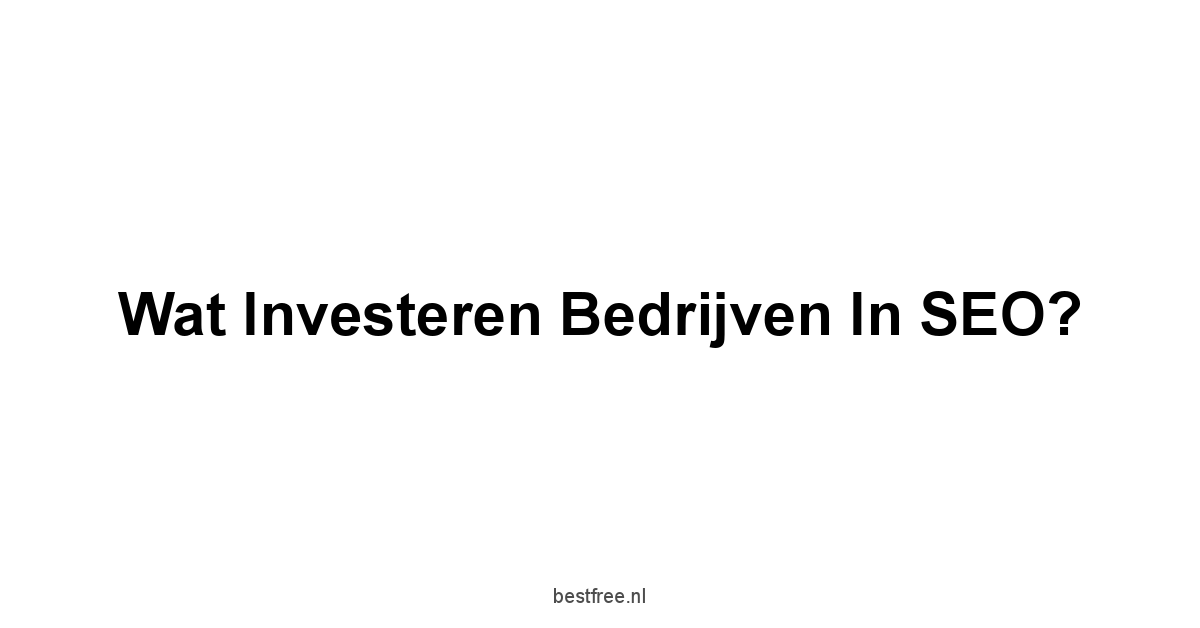 Wat investeren bedrijven in SEO?