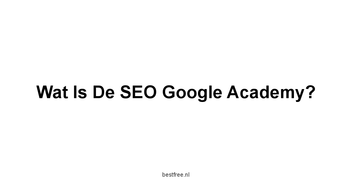Wat is de SEO Google Academy?
